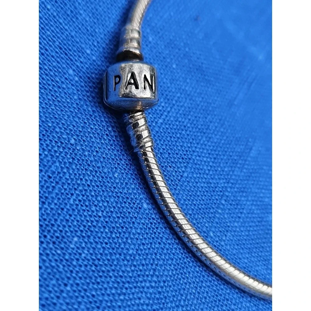 PANDORA Moments Sterling Silver‎ Snake Cable Charm Bracelet 8